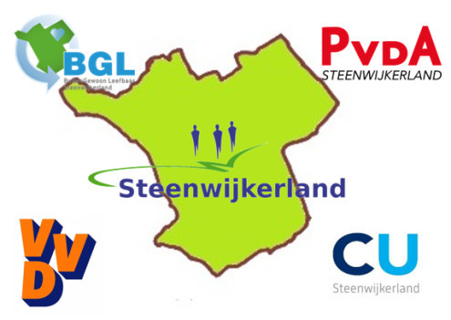 Beoogde coalitie BGL, PvdA, VVD en CU in Steenwijkerland